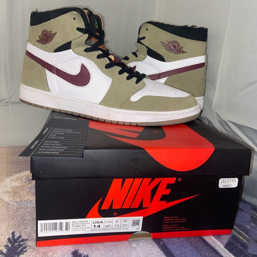 Size14 Jordan 1 CMFT Neutral Olive - Picture 2 of 5